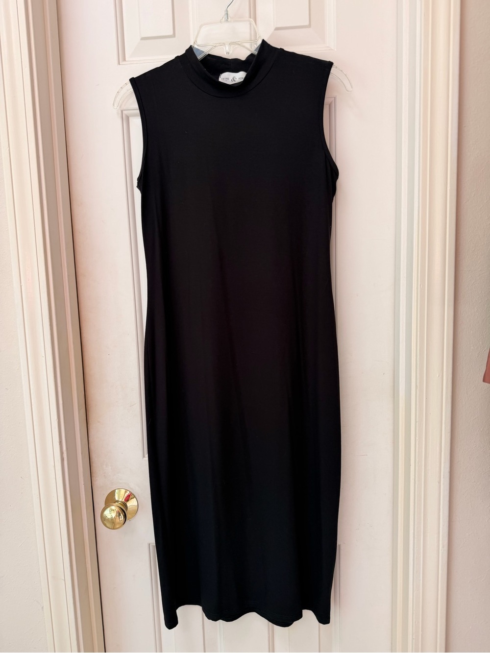Thyme & Honey Black Mock Neck Mdi Stretch Knit Sheath Dress, Sleeveless, Sz S - Picture 15 of 15